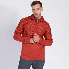 KANNU - Polar Trail Running Half Zipper Print Hombre Terracota