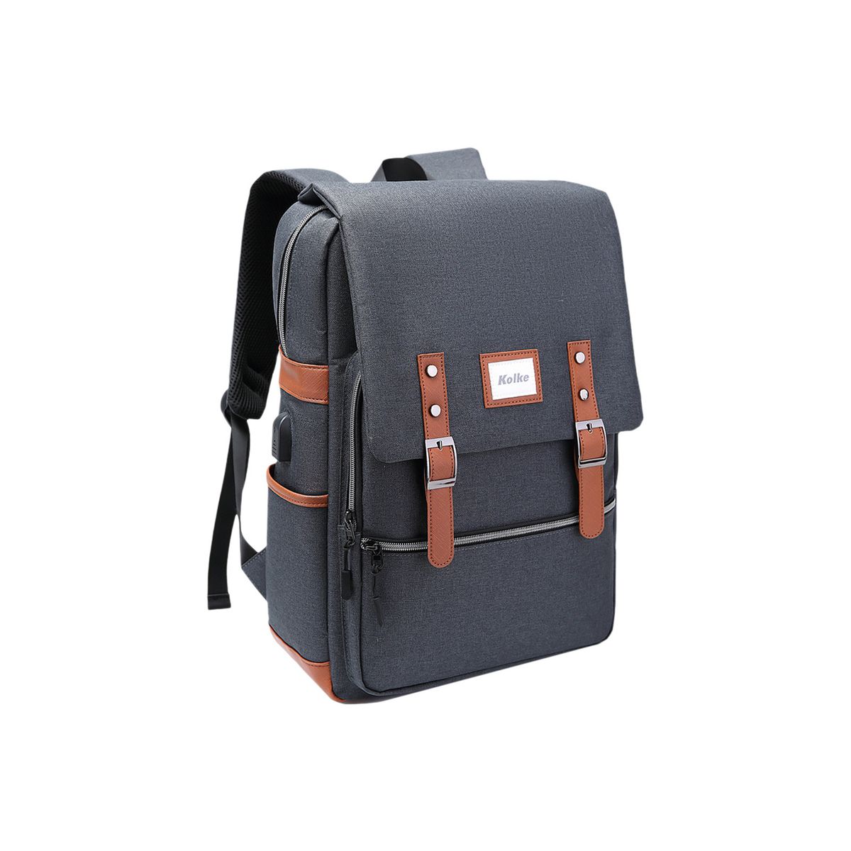 KOLKE - Mochila para Notebook 15.6 Puerto de carga USB Doble Cierre