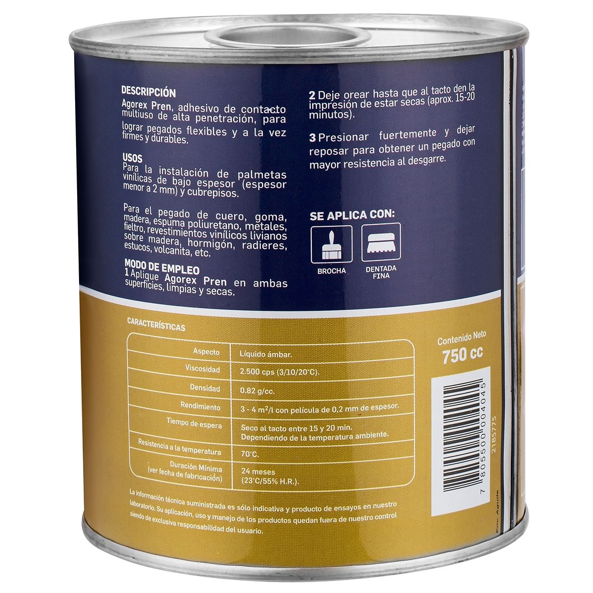 HENKEL - Pegamento Adhesivo De Contacto Agorex Pren 750 Ml