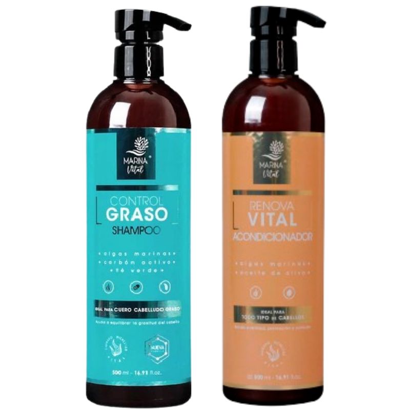 MARINA VITAL - Shampoo Control Graso Y Acondicionador MARINA VITAL