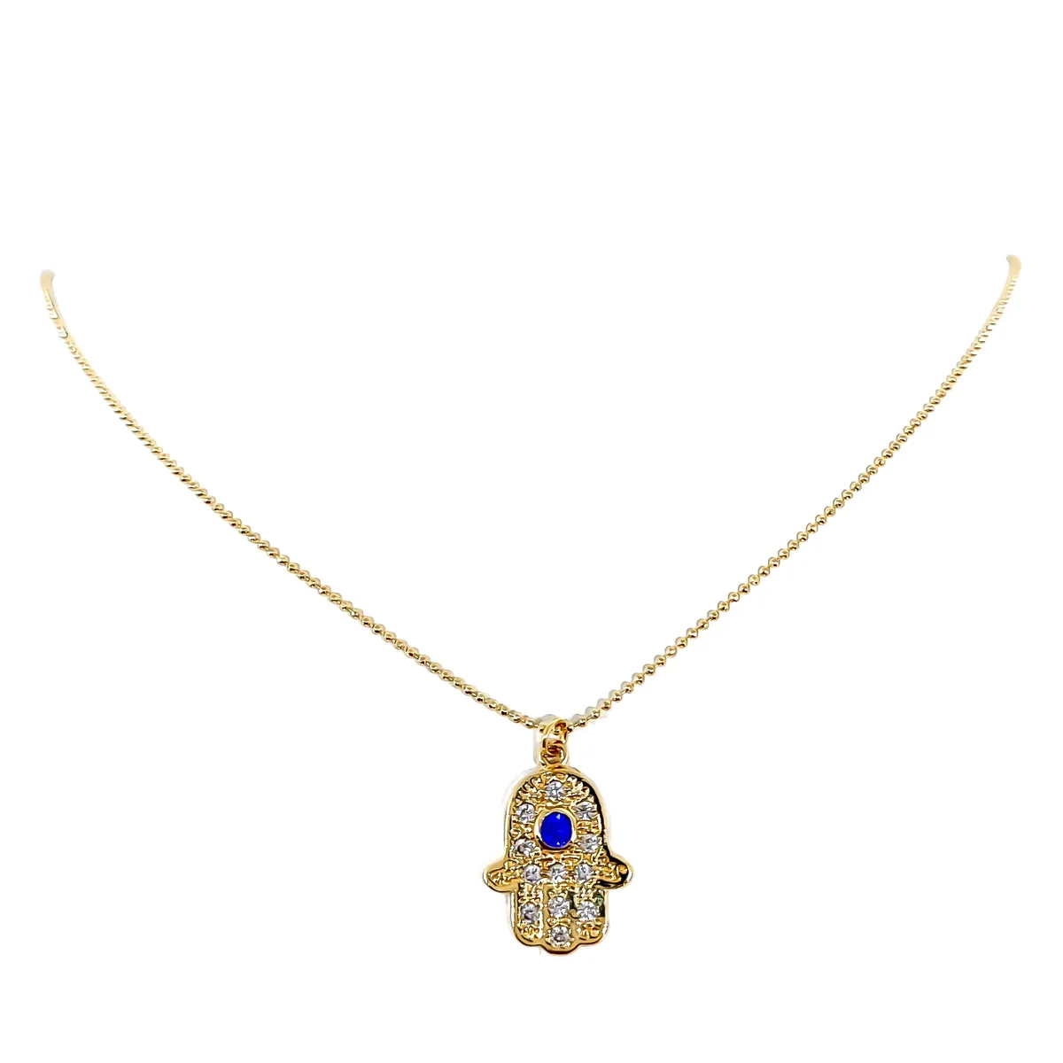 COGGIOLA - Collar Mano de Fátima Circón Enchapado Oro 18K