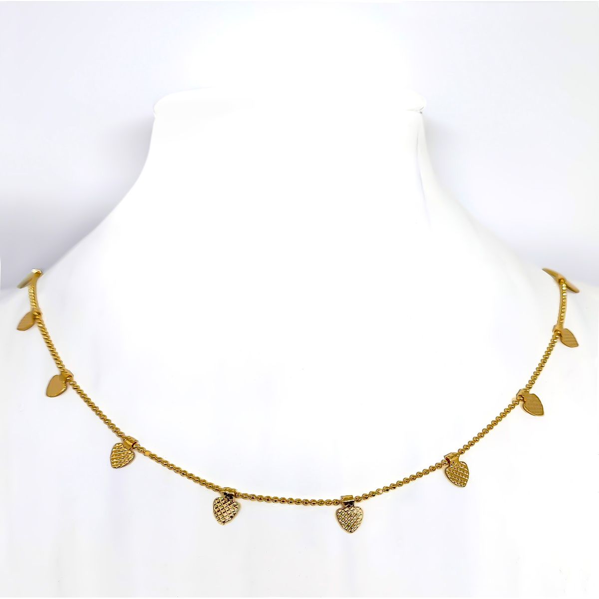 COGGIOLA - Collar Corazones 5mm Enchapado Oro 18K