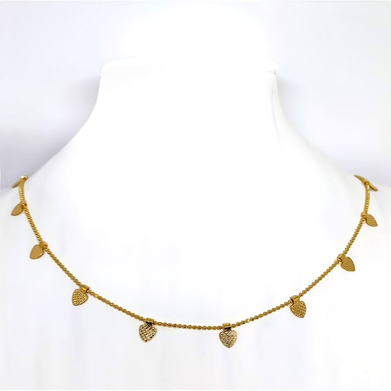 ANDREA COGGIOLA JOYAS - Collar Corazones 5mm Enchapado Oro 18K