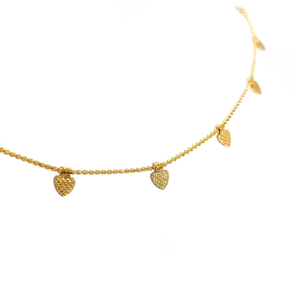 COGGIOLA - Collar Corazones 5mm Enchapado Oro 18K