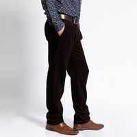 Pantalón Cotelé Con Pinzas Café Oscuro