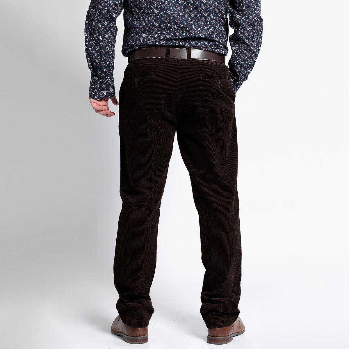 KOTTING - Pantalón Cotelé Con Pinzas Café Oscuro KOTTING