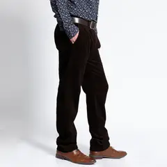 KOTTING - Pantalón Cotelé Con Pinzas Café Oscuro