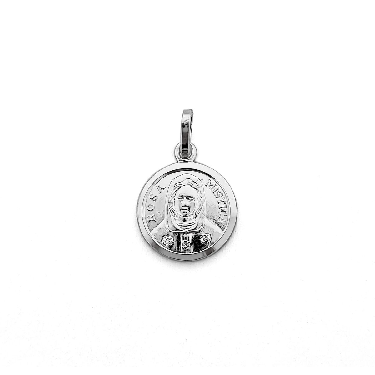 COGGIOLA - Colgante Medalla Rosa Mística 13mm Plata Fina 925