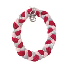 MARIA LA BIYUX - Collar Trenza Red and Pink
