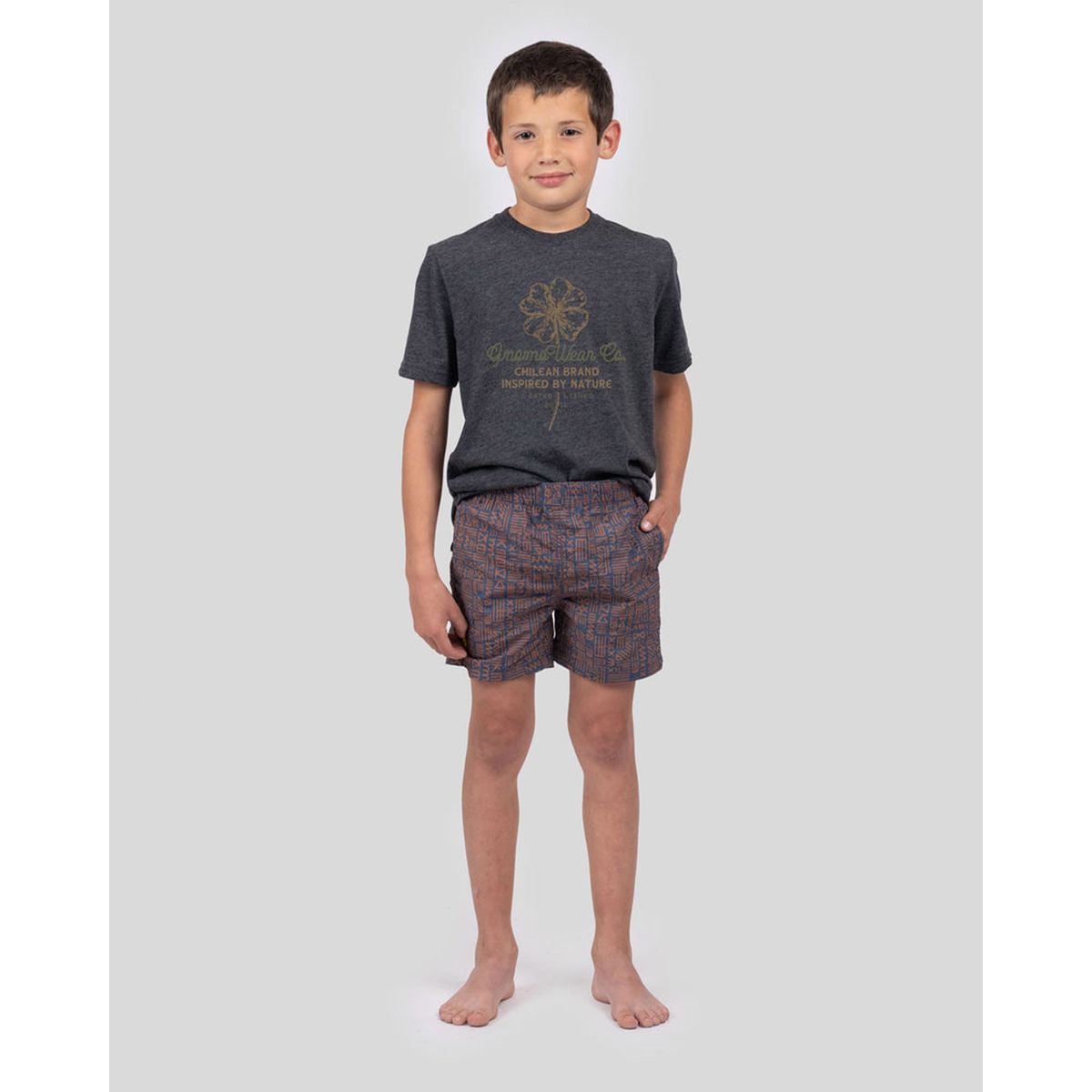 GNOMO - Polera Eco F-9 Heather Black Kids Gnomo