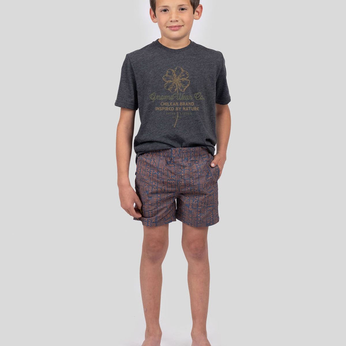 GNOMO - Polera Eco F-9 Heather Black Kids Gnomo