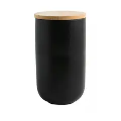 SIMPLIT - Contenedor de Cerámica Hermético Tapa Madera L Negro - Negro