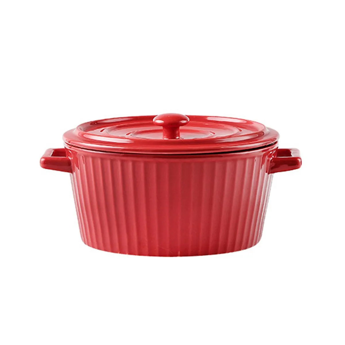 SIMPLIT - Fuente de Cerámica para Horno Cacerola Olla Roja Simplit