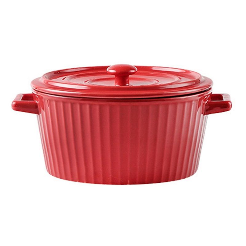 SIMPLIT - Fuente de Cerámica para Horno Cacerola Olla Roja Simplit