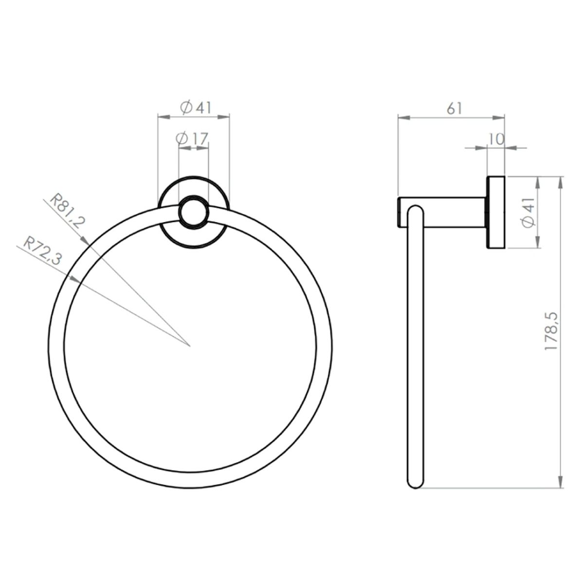 PMB - Argolla Toallero Aro Porta Toalla Modelo York PMB