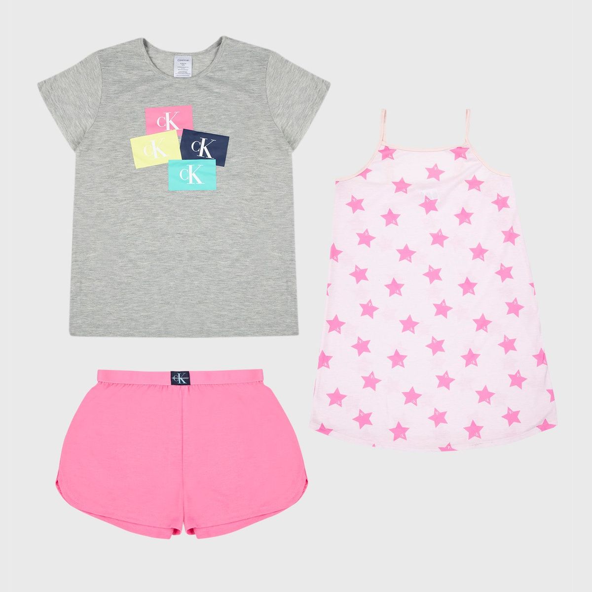 CALVIN KLEIN - Pijama Niña Set 3 Piezas Multicolor Calvin Klein