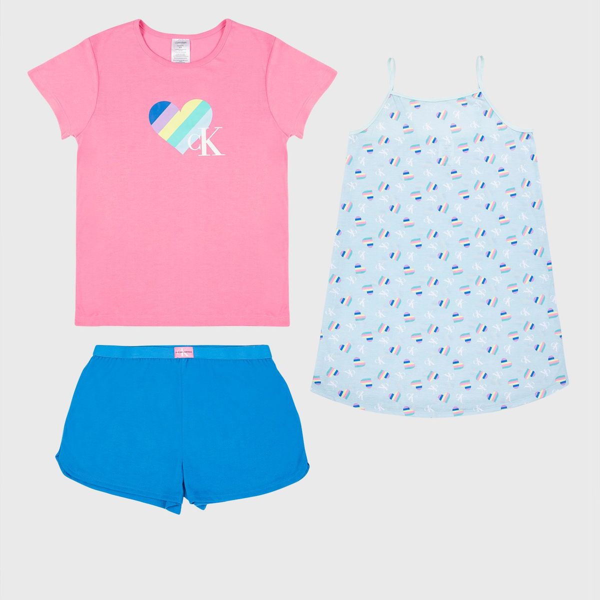 CALVIN KLEIN - Pijama Niña Set 3 Piezas Multicolor Calvin Klein