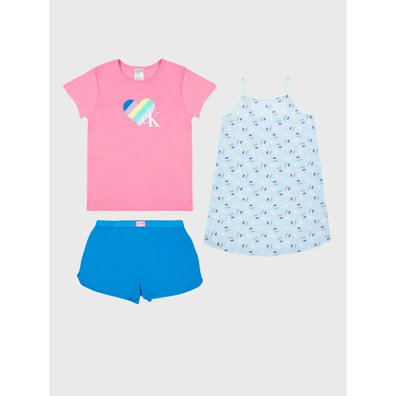 CALVIN KLEIN - Pijama Niña Set 3 Piezas Multicolor Calvin Klein
