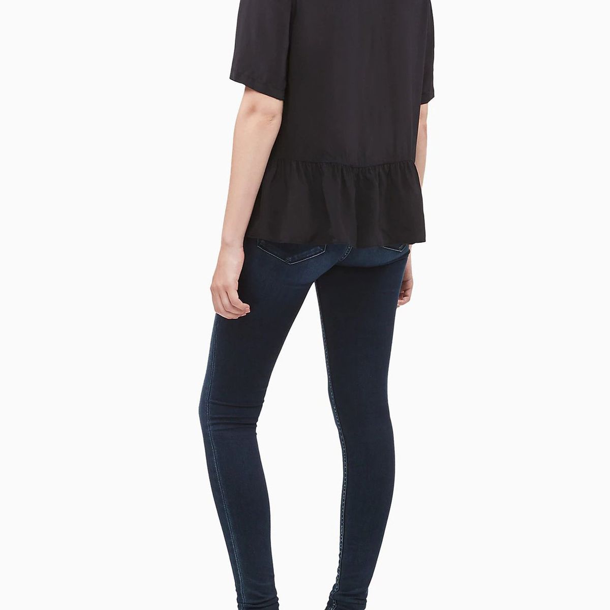 CALVIN KLEIN - Blusa Péplum Negro Calvin Klein