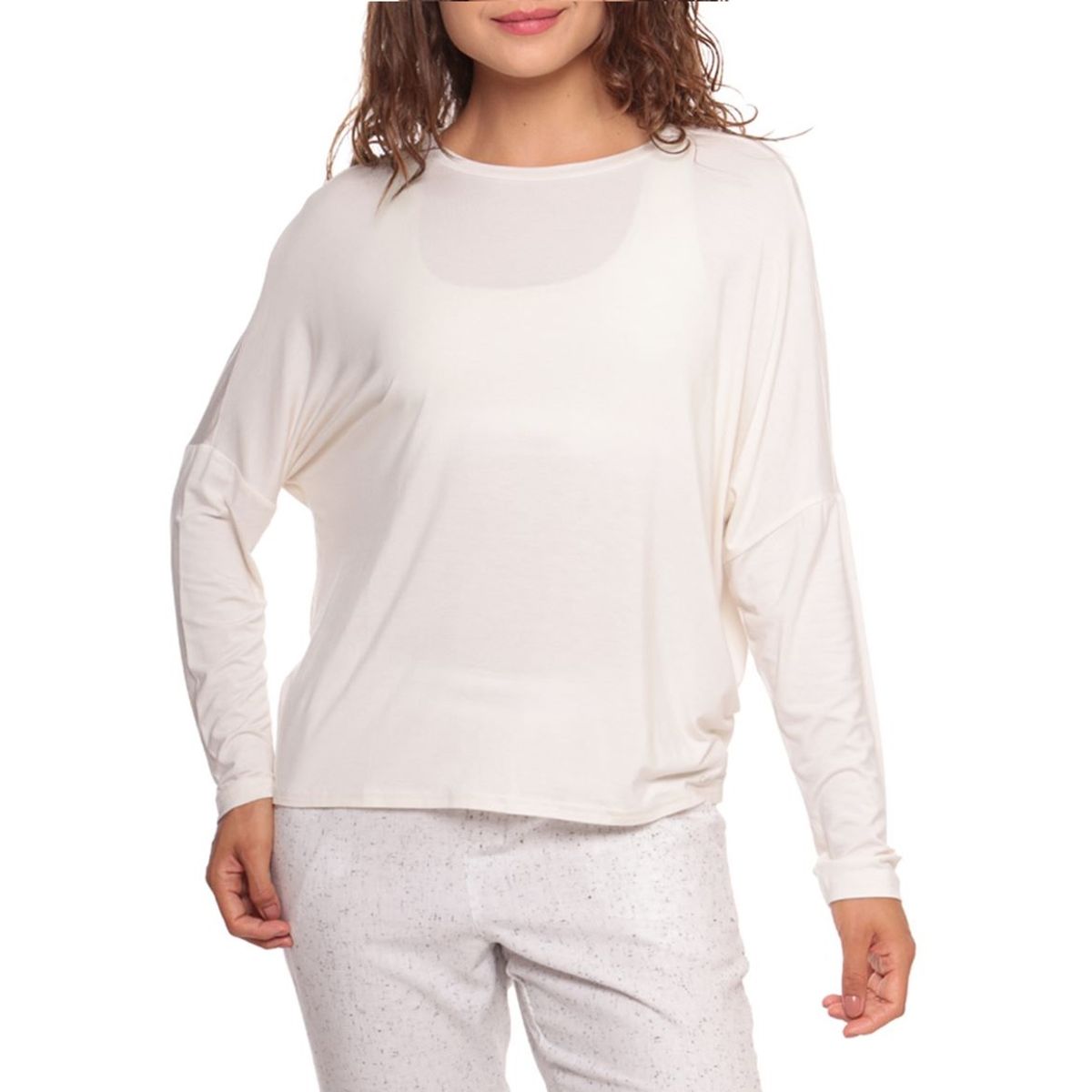 CALVIN KLEIN - Polera Pijama Curve Beige Calvin Klein