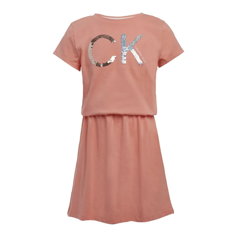 CALVIN KLEIN - Vestido Niña Shiny Damasco Calvin Klein