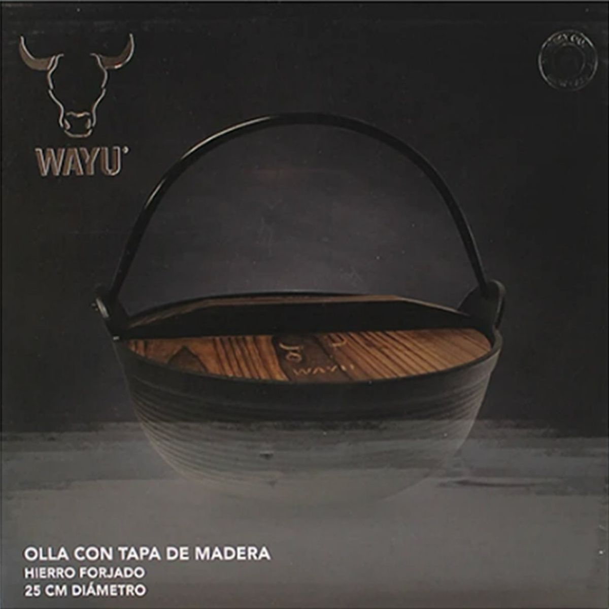 WAYU - OLLA IRON CAST CON TAPA DE MADERA WAYU-MIMBRAL