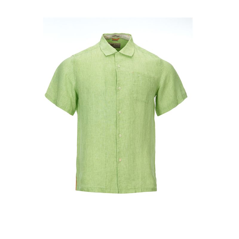 ROCKFORD - Camisa Lino Orgánico Hombre Linendyed Verde ROCKFORD