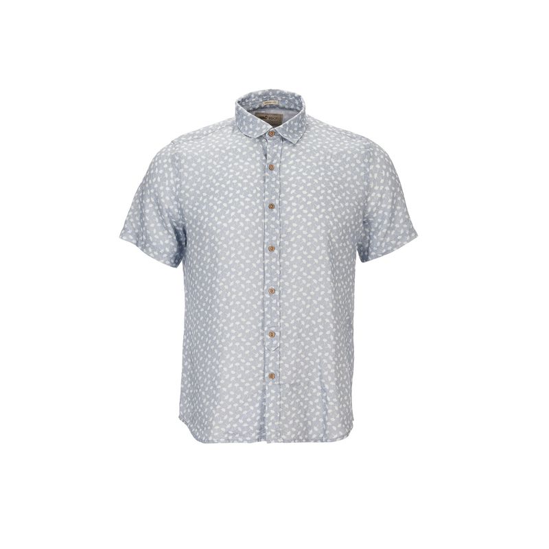 ROCKFORD - Camisa Lino Orgánico Hombre Nature Azul ROCKFORD
