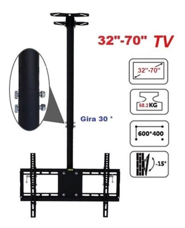 GENERICO Soporte Tv Led Para Techo 32-75 Hasta 68kg
