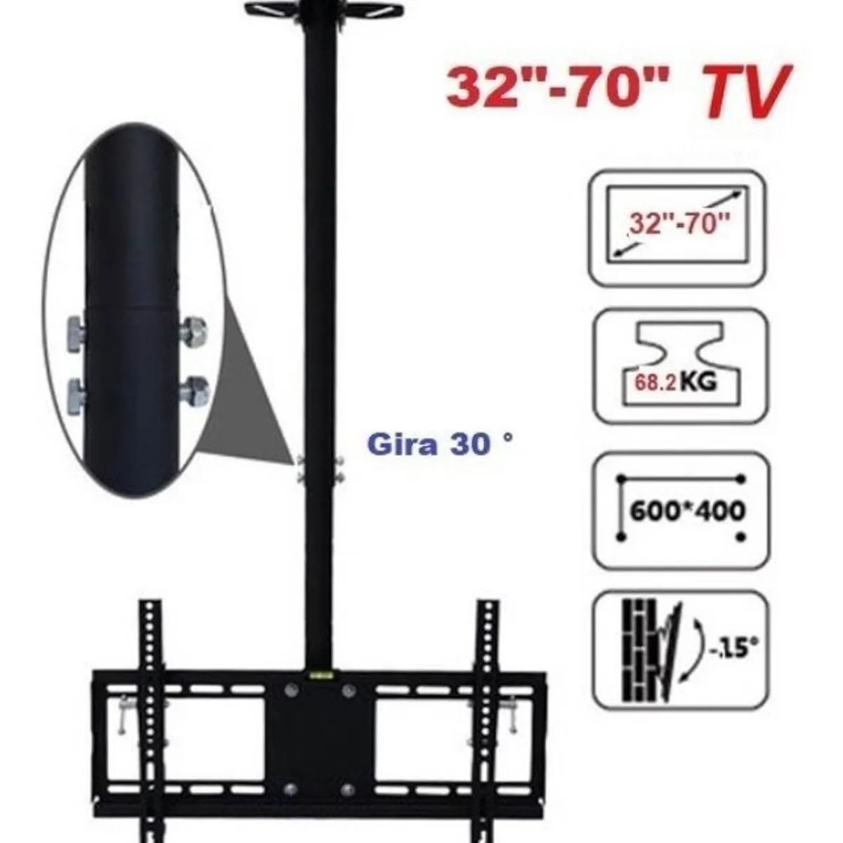 GENERICO - Soporte Tv Led Para Techo 32-75 Hasta 68kg