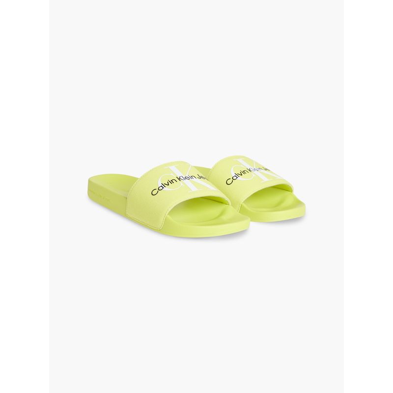 CALVIN KLEIN - Sandalia Slide Monogram Verde Calvin Klein