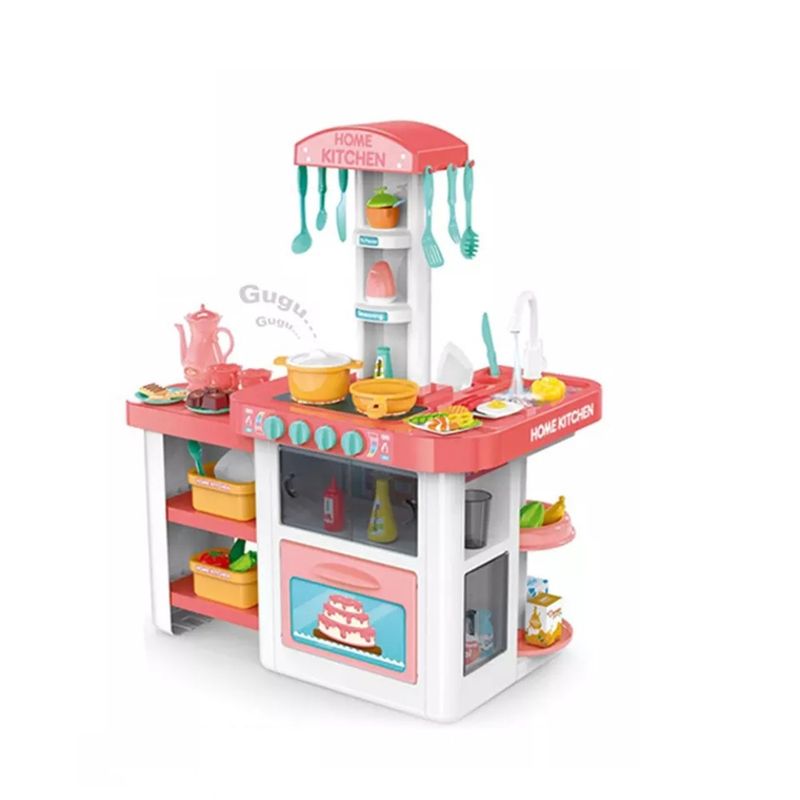 SPACEZAT - Cocina de Juguete 55 Accesorios Rosada 63x39x82 cm
