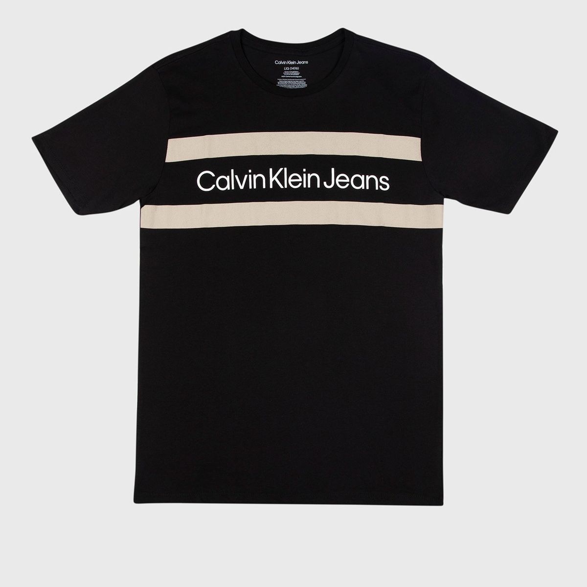 CALVIN KLEIN - Polera Niño Chest Bar Negro Calvin Klein