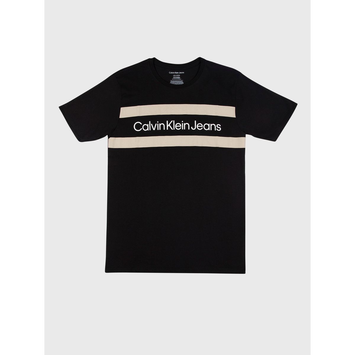 CALVIN KLEIN - Polera Niño Chest Bar Negro Calvin Klein