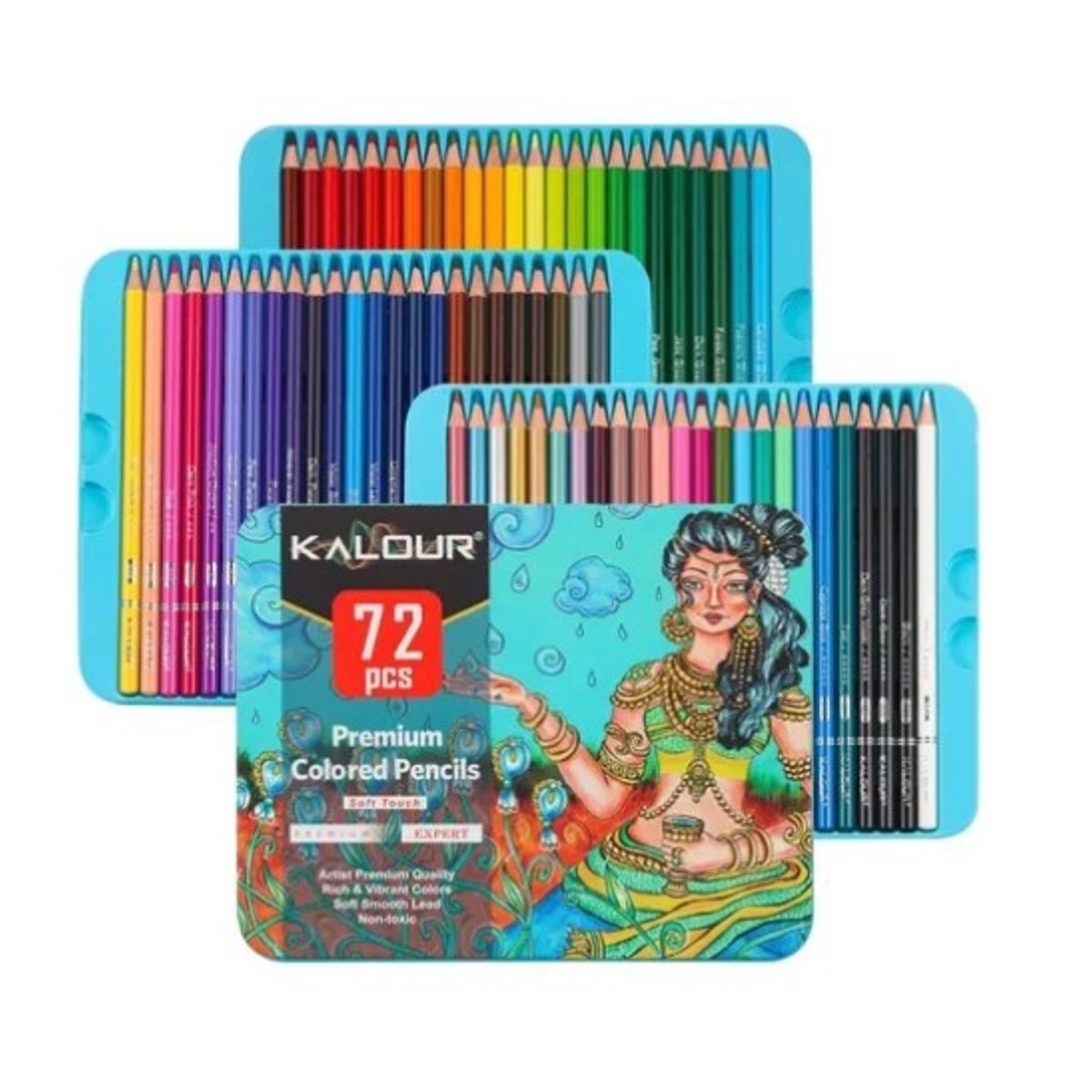 OFERTABKN - Set 72 Lapices Colores Arte Profesional Dibujo Caja Metálica