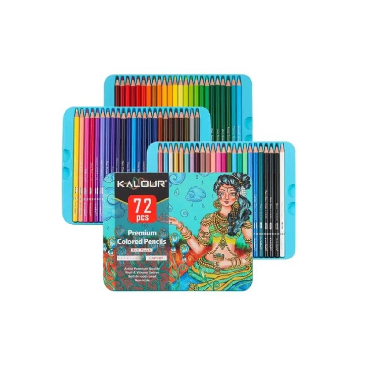 OFERTABKN - Set 72 Lapices Colores Arte Profesional Dibujo Caja Metálica