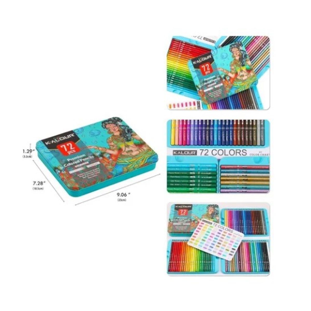 OFERTABKN - Set 72 Lapices Colores Arte Profesional Dibujo Caja Metálica