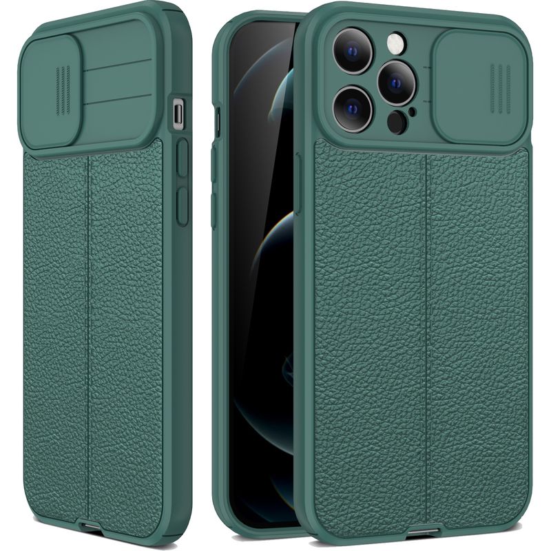 GKK - Carcasa Para: iPhone 13 Mini - Litchi / Verde