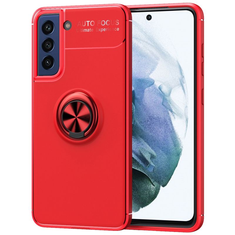 GKK - Carcasa Para: Galaxy S21 FE 5G - Aro Imán Autofocus / Rojo