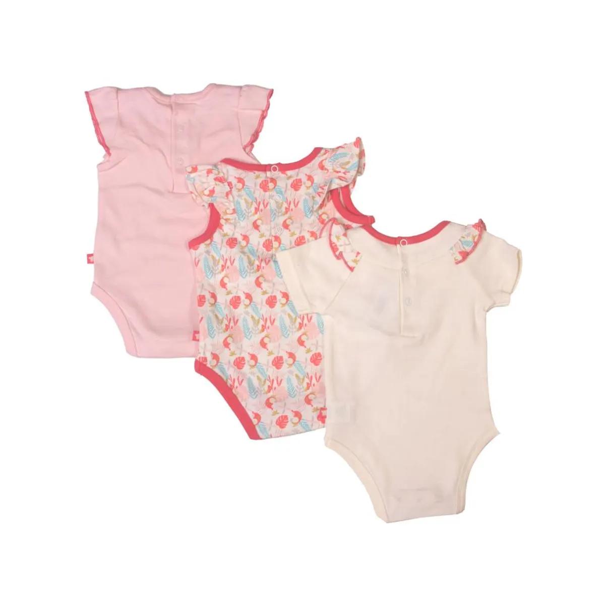 PILLIN - Set 3 Pzas Body Niña Multicolor Pillin - Rosa