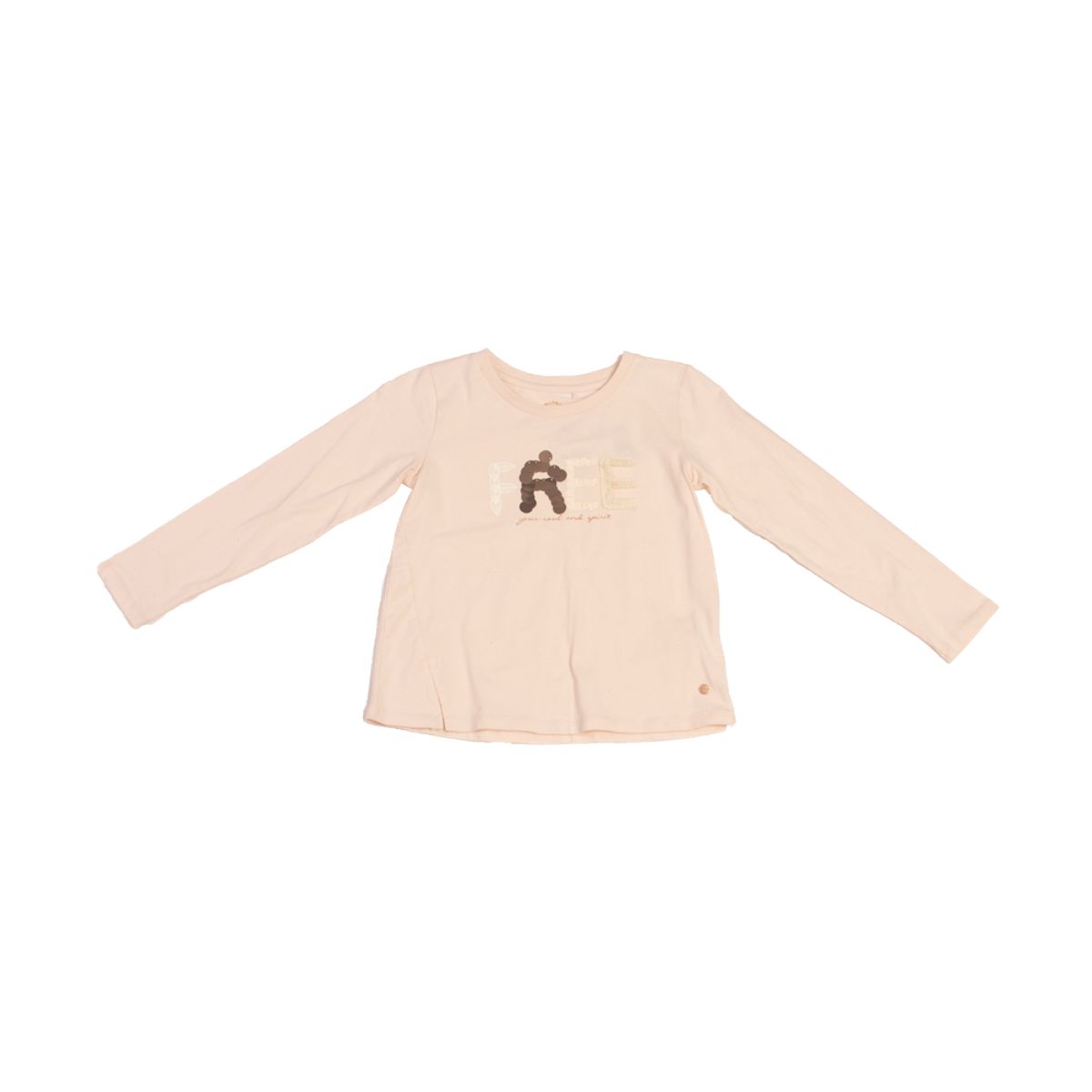 PILLIN - Polera Manga Larga Niña Crudo Pillin - Crema