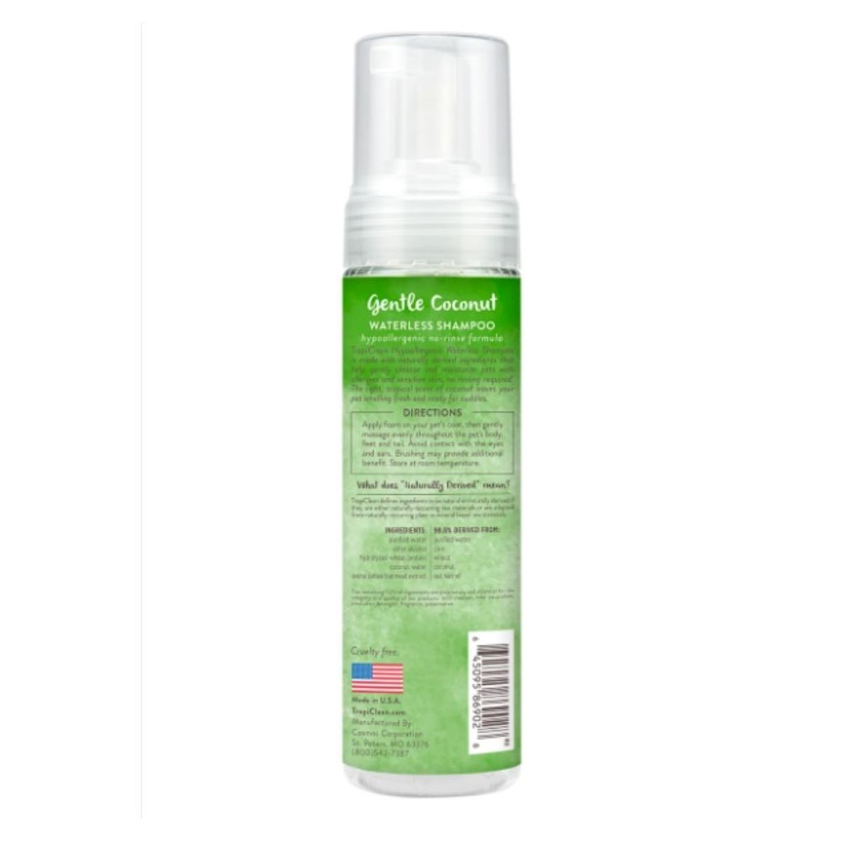 TROPICLEAN - Shampoo En Seco Gato Hipoalergenico Tropiclean 220 Ml.