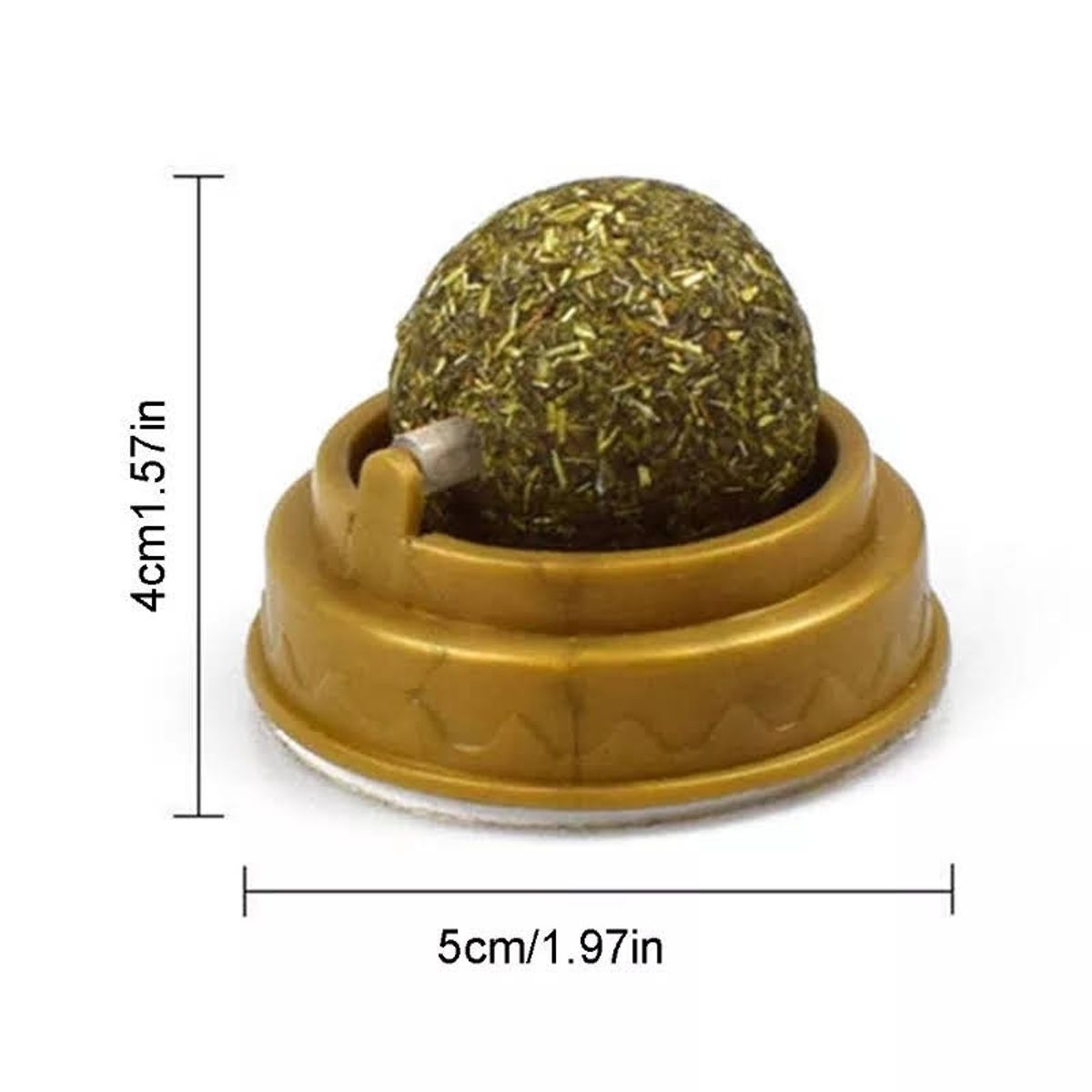 GENERICO - Hierba Gatera Tipo Bolita Prensada Snack Para Pared Verde.