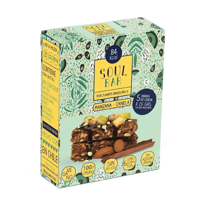 WILD FOODS - Barra De Cereal Soul Bar - Manzana Canela