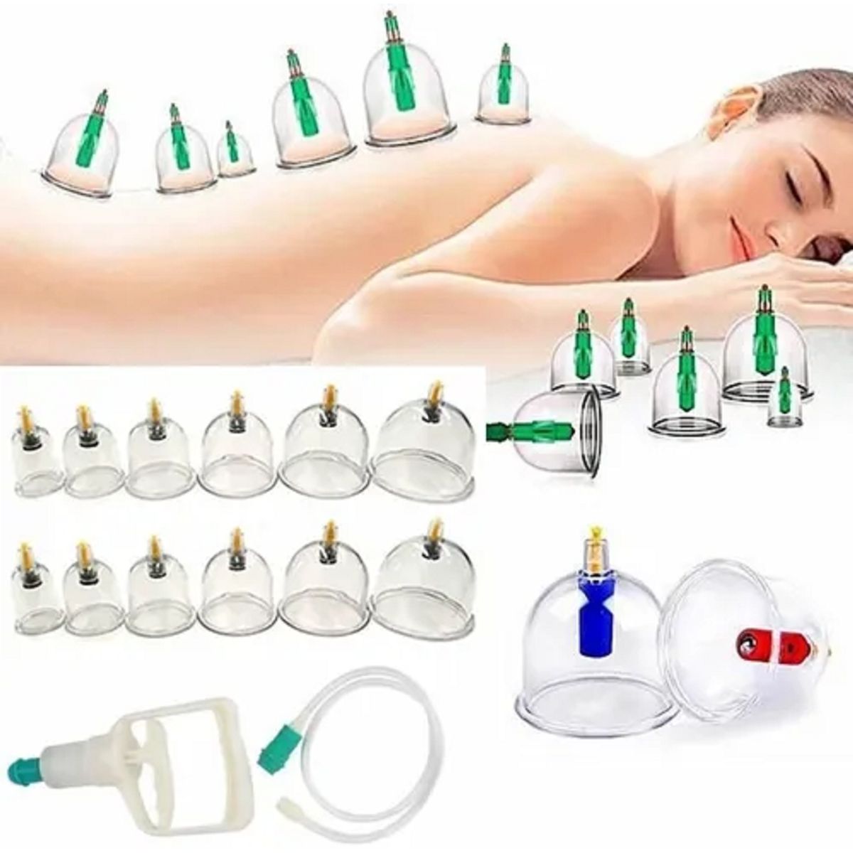 INVENCIBLE - 12 VENTOSAS CHINAS MASAJES, ELIMINA DOLORES CEL COPAS AM10