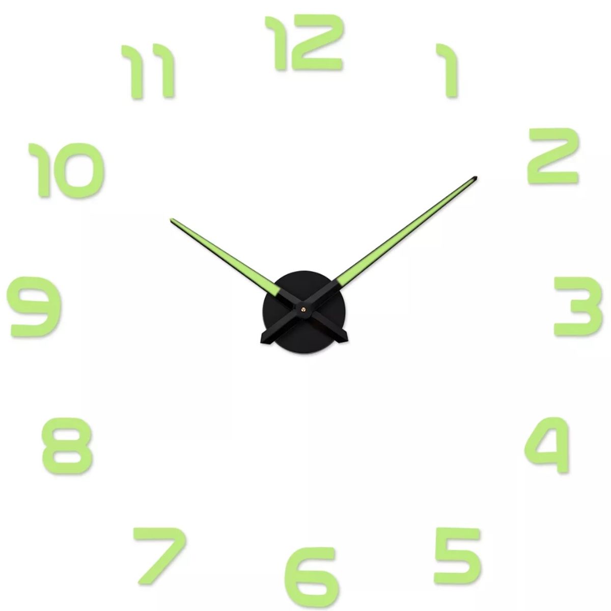 GENERICO - Reloj Pared 3d Adhesivo Fluorescente Grande 120 Cm Diámetro