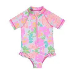 H2O WEAR - Traje de Baño Bebe Niña UV30 Manga Corta Blanco