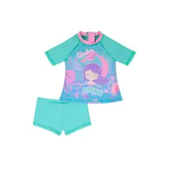 H2O WEAR - Traje de Baño Bebe Niña Set UV 50 Azul - Celeste