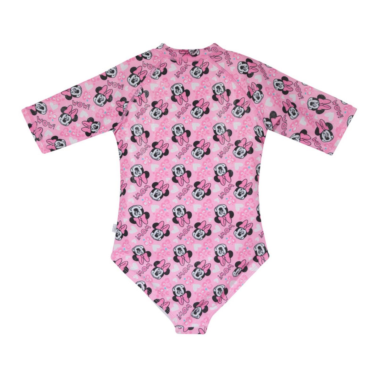DISNEY - Traje de Baño Niña Entero Manga Corta Disney Minnie Rosa - Rosa