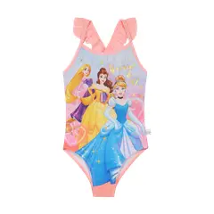 DISNEY - Traje de Baño Niña Entero Princesas Coral